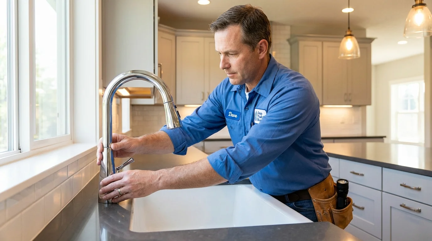 Kitchen faucet installation by Johns Plumbing LLC in Cerro Gordo